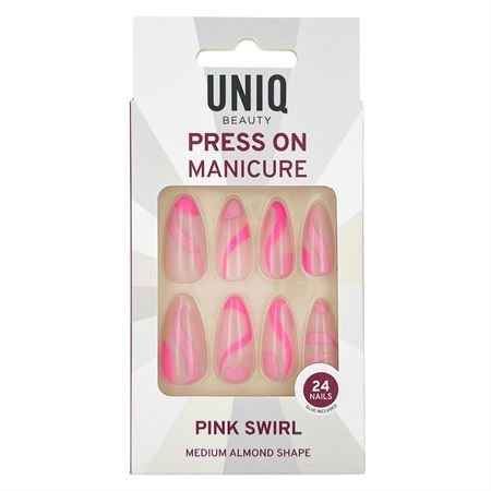 Press On Negle med Lim | Pink Swirl - Kunstige negle - UNIQ