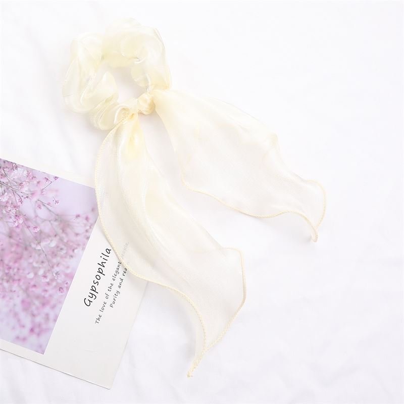 SOHO Ajni Scrunchie med tørklæde - Hvid - Scrunchies - SOHO