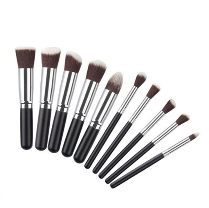 Technique PRO Makeupbørster, Silver/Black - 10 stk - Makeup børster - Technique PRO