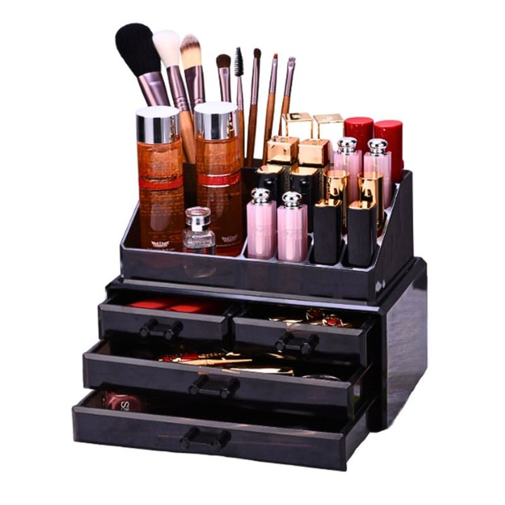 UNIQ Akryl Smykke eller Makeup Organizer med 4 Skuffer | SF - 1155 | Sort - Organizer - UNIQ