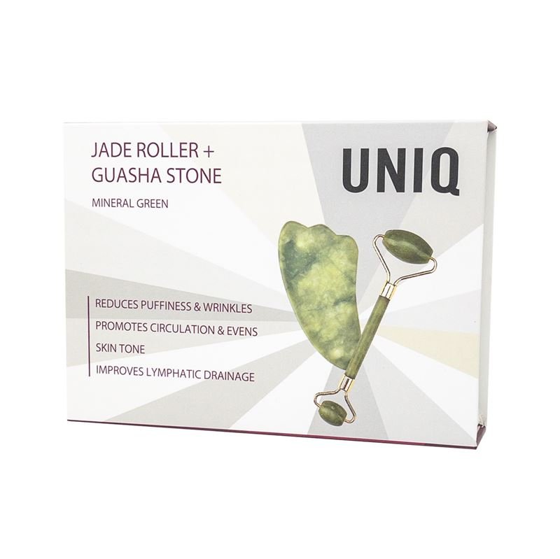 UNIQ Ansigtsrulle | Jade Roller & Guasha Sten | Grøn - Ansigtspleje - UNIQ