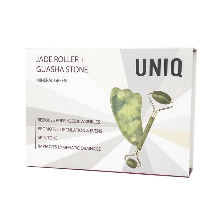 UNIQ Ansigtsrulle | Jade Roller & Guasha Sten | Grøn - Ansigtspleje - UNIQ