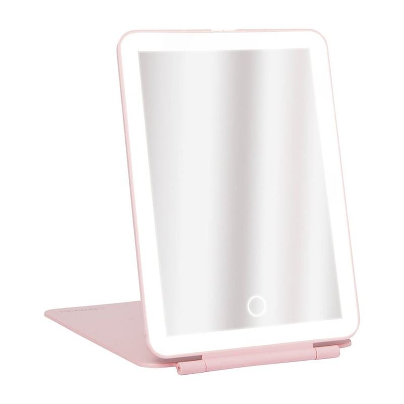 UNIQ Foldbart Genopladeligt LED Spejl | Pink - Makeup spejle - UNIQ