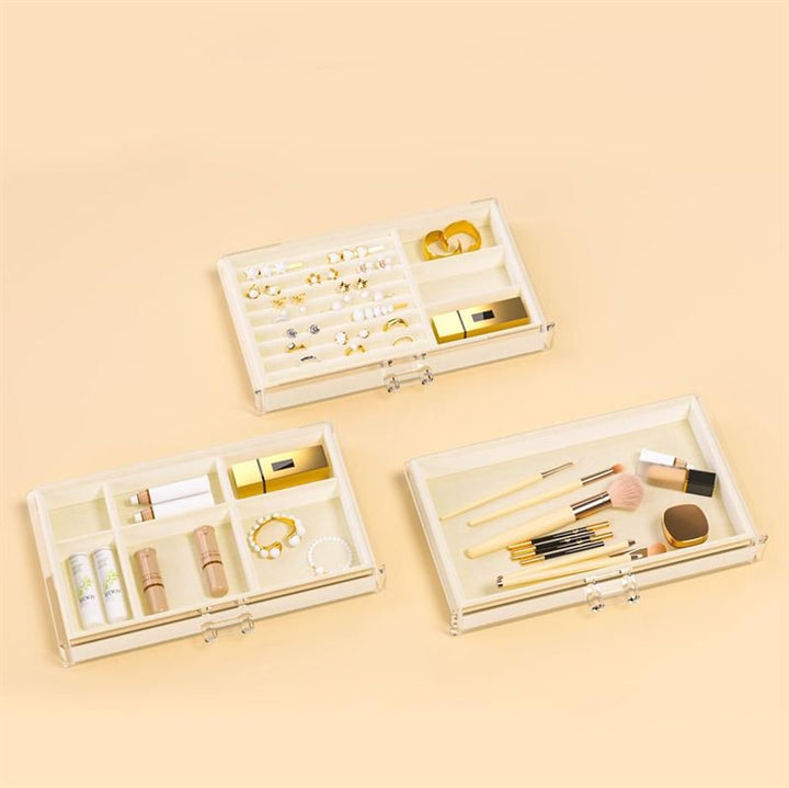 UNIQ Glasgow Vanity Makeup Spejl med 6 LED Pærer og 3 Opbevaringskuffer til smykker - Makeup spejle - UNIQ