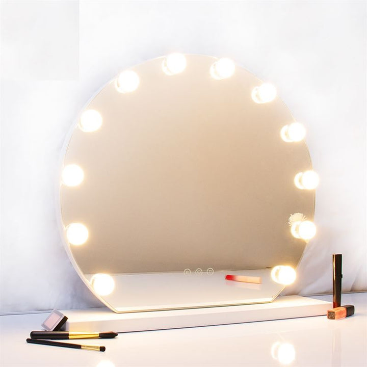 UNIQ London Rundt Sminkespejl | 12 LED pærer og touch funktion - Makeup spejle - UNIQ