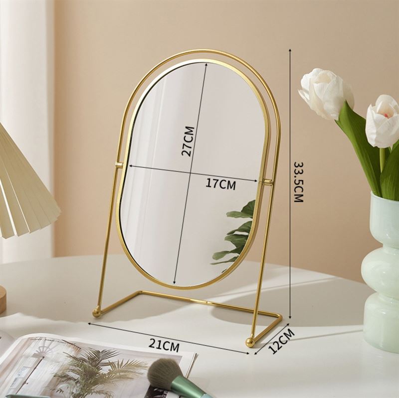 UNIQ Oval Lux Bord Spejl - Guld - UNIQ