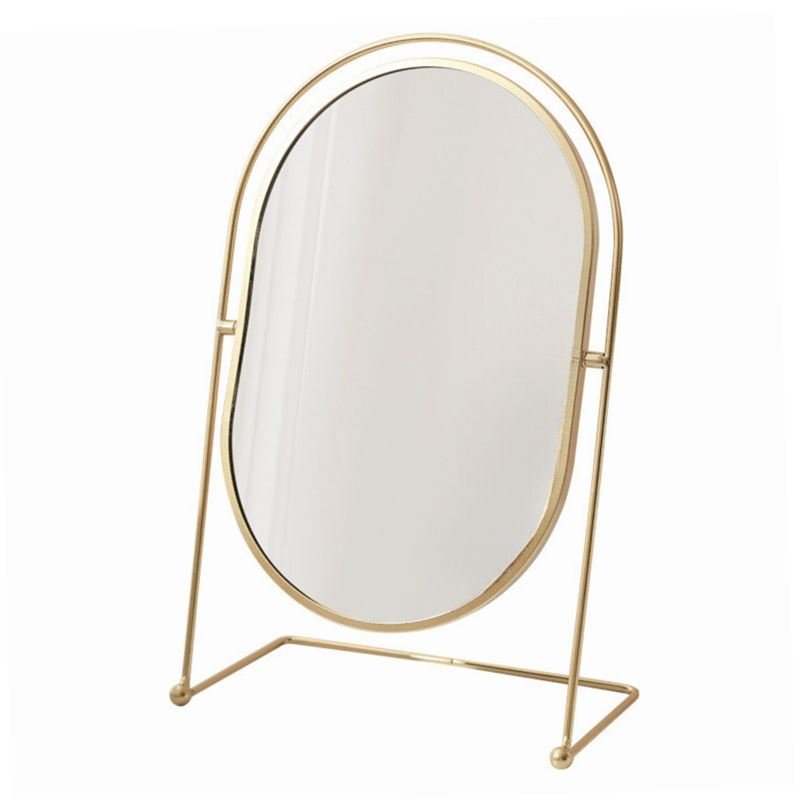 UNIQ Oval Lux Bord Spejl - Guld - UNIQ