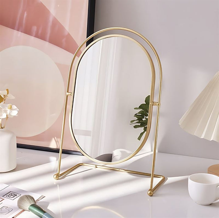 UNIQ Oval Lux Bord Spejl - Guld - UNIQ