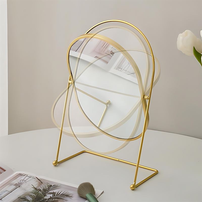 UNIQ Oval Lux Bord Spejl - Guld - UNIQ