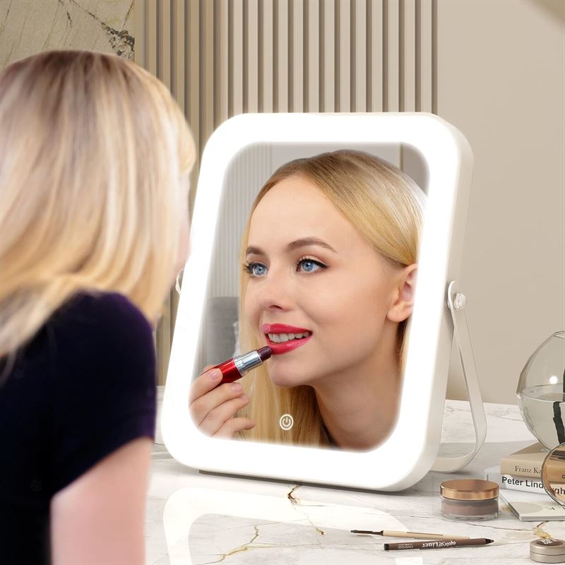 UNIQ Vanity LED Makeupspejl med Smart Berøringskontrol og 360° Rotation - Makeup spejle - UNIQ