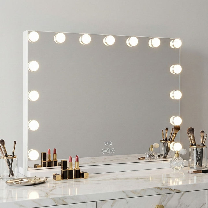 UNIQ XL Hollywood Makeup Spejl med lys | 15 LED pærer og touch funktion