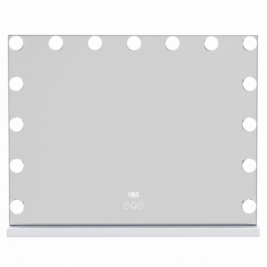 UNIQ XL Luksus Hollywood Makeup spejl med lys - 15 LED pærer og touch funktion - Hvid