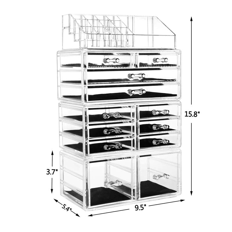 UNIQ XXL Organizer med 12 Skuffer og 16 Rum | Transparent - Organizer - UNIQ