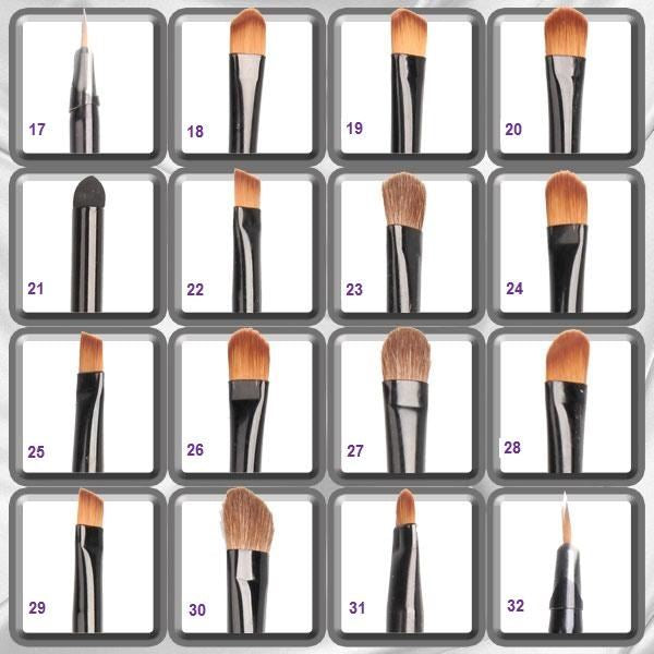 Makeup Børste Sæt | 32 Dele med Sort Taske