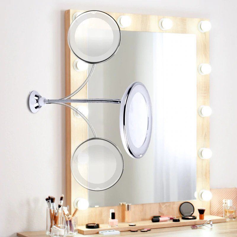 UNIQ Spejl med lys og x10 Forstørrelse