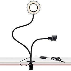 Selfie Ringlight med LED Lys og Fleksible Arme